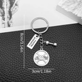 Silver dumbbell and barbell keychain with I CHOOSE STRENGTH quote for fitness lovers - I CHOOSE STRENGTH Dumbbell Barbell Plate Style (LS30)