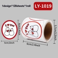 Rouleau de stickers bonhommes de neige mignons avec cœur et texte I Love You pour Noël - LY-1019 (Bonhomme de Neige Cœur)