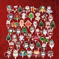 50-piece set of Christmas cake toppers featuring cartoon Santa and Reindeer motifs - Christmas Cake Toppers 50Pcs