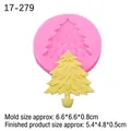 Roze siliconen kerstboomvorm voor taartdecoratie, maat 6,6x6,6x0,8cm met voorbeeld - 4# Kerstboom B (Roze)