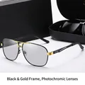 Occhiali da sole aviator neri e oro con lenti fotocromatiche fotosensibili - Montatura Nero Oro Lente Fotocromatica