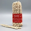 Handmade Sandalwood rope incense from Nepal featuring cream fiber twists and red label - Red Sandalwood (50pcs)