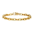 Primer plano de la cadena de acero inoxidable bañada en oro de 18K con cierre de langosta - Pulsera 19CM / Dorado