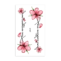 Pink cherry blossom temporary tattoo stickers with floral script design on white background - Cherry Blossom Artistic Signature Style (LY427)