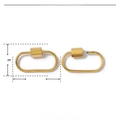 Detailed view of golden stainless steel oval link clasps with precise size dimensions - Extra Small Oval Shape (YE826) / Gold