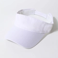 Vue détaillée d'une visière pare-soleil en coton blanc pour la protection solaire d'été. - Blanc Uni
