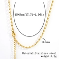 18K gold plated stainless steel snake chain necklace 3.5mm width variant in golden - 3.5mm Bulb Chain - Gold