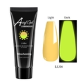 Luminous Acryl Gel LU04 for nail extension with 15ml tube showing light and dark effects - Luminous Orange (LU04)