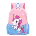 Pink and blue unicorn backpack for toddlers with breathable straps and side mesh pockets - Pegasus Pink Blue
