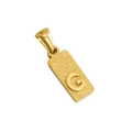 Rectangular gold-plated matte pendant with a polished raised letter G charm detail - G-Single Pendant
