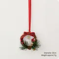 Mini Christmas wreath with pine cones and red berries, diameter 10cm weight 27g - 10CM Pine Needle Wreath C