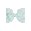 Mint green grosgrain ribbon bow hair clip for girls with a textured finish - Mint Green