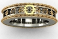 Industrial punk mechanical ring featuring gold gears and silver steel triple structure - AJZ2166 Gold