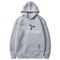 Gray Merry Christmas hoodie for men and women with festive 2D print and pocket - S / Light Gray