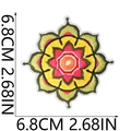 Detail view of 6.8cm mandala flower embroidery patch for Diwali festival decorations - No.7/Mandala Flower