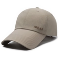 Minimalist khaki baseball cap with NALAS embroidery and structured curved brim - Adjustable / Khaki
