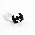 Retro black bat-wing open ring with matte finish and adjustable geometric design for men - J101 Black Bat