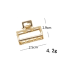 Mini gold metal shark hair claw clip with 2.5cm length and 1.9cm height dimensions - Gold Square