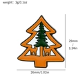 Christmas tree enamel pin badge with orange deer design measuring 29mm for holiday outfits - Deer Christmas Tree (XZ3076-5)