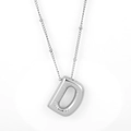 Polished silver puffy balloon letter D pendant necklace made of durable stainless steel - Silver - D