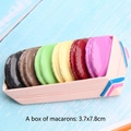 Colorful resin macaron set for DIY crafts in pink box, dimensions 3.7x7.8cm - Without Magnet / A Box of Macarons