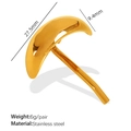 Pendientes de botón hemisféricos en acero inoxidable dorado pulido de estilo minimal - FZ01 Dorado