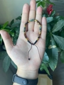 Adjustable woven bracelet with imperial stone beads and gold metal accents for women - No.68 Tiger Eye & African Turquoise Gold