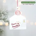 Christmas iron pendant featuring a white Dear Santa envelope with festive patterns - White Envelope