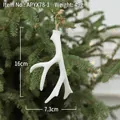 White frosted elk antler Christmas tree pendant hanging ornament 16cm x 7.3cm - Large White