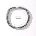 Silver hematite beaded bracelet with adjustable elastic band, 18.5cm length for men - 6mm Spacer White K