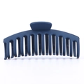 Matte navy blue large shark hair claw clip for women with solid grip and elegant finish - Matte Frosted Navy Blue