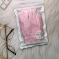 Rosafarbenes Peeling-Badhandschuh-Set aus Nylon in weißer transparenter Verpackung - 1 Paar (Premium-Beutel) / Rosa