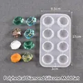 Siliconen mal met 8 holtes in diamantvorm voor DIY kunsthars sieraden en ornamenten - 8-gats diamantvorm