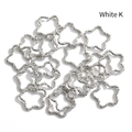 Pendentif cadre métallique en forme d'étoile pour bijoux DIY en finition argent White K - 16mm Étoile / Or blanc
