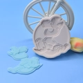Silikonform mit Kranich und Wolkenmotiven für Fondant und Kuchendekorationen - Traditionelle Wolken Vögel Stil (229#)