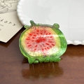 Pince à cheveux mignonne pastèque en acrylique translucide vert et rose pastel - Fruit de la Passion - 6cm / Violet/Rouge