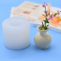 3D-Vase Silikonform für Harz oder Gips mit Punkttextur und fertigem Vasen-Produkt - Gepunktete Textur Vasenform (327)