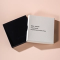 Minimalist white and navy blue jewelry gift box with elegant English typography - White and Black (Thin Lid and Base)