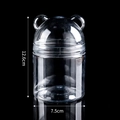 Transparent plastic pudding cup with bear-shaped lid for Christmas cake decorations - 7.5cm Bear Head Empty Jar