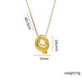 Puffy 18k gold plated bubble letter Q pendant necklace with box chain on white background - Q Gold