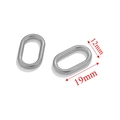 Conector ovalado de acero inoxidable plateado para accesorios de joyería DIY 19mm x 12mm - Estilo Ovalado Liso / Color Acero