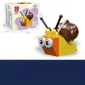 DIY colorful snail building block toy with 20 pieces and display box for early learning - Snail