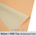 Waterproof dual-color floral wrapping paper in melon orange and creamy beige finish - Melon + Milk Tea