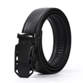 Cintura uomo pelle nera fibbia automatica affari tempo libero cuoio immagine principale - Stile 5 Logo Auto Nero