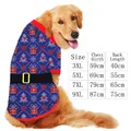 Size guide for reindeer pet clothes showing chest and back length measurements - 3XL Chest 59cm Back Length 40cm / Large Dog Warm Clothes / Grid Gift Style with Black Belt