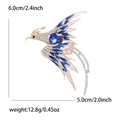Detailed view of phoenix brooch size 6.0x5.0cm with blue enamel and rhinestone accents - Blue