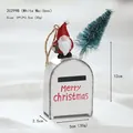 Vintage white Christmas mailbox ornament with mini Santa and snowy tree detail - Santa Claus and Christmas Tree Decor / White