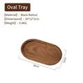 Oval black walnut wooden tray 20x12x2cm for coffee and afternoon tea serving - Solid Black Walnut Oval Tray 20*12*2cm