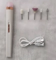 Set lima per unghie elettrica bianca e oro rosa con cinque testine di levigatura intercambiabili - Bianco