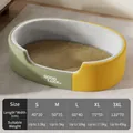 Size chart for olive green washable pet bed in five sizes from small to large 110cm - S / Yellow Green Cooling Mat Style